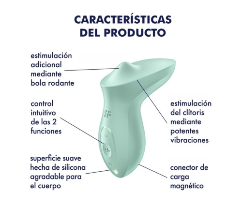 SATISFYER - EXCITERRR LAY-ON CLITORIS MINT VIBRATOR