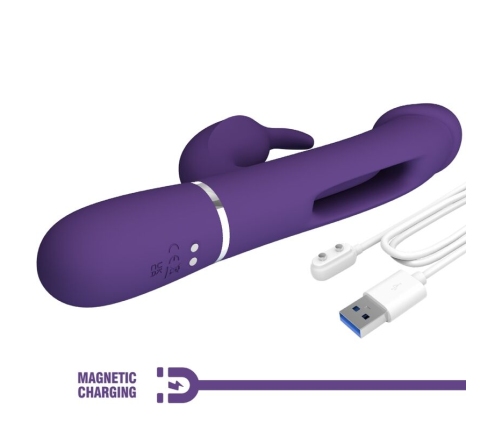 PRETTY LOVE - KAMPAS VIBRADOR RABBIT 3 EN 1 MULTIFUNCIÓN CON LENGUA VIOLETA