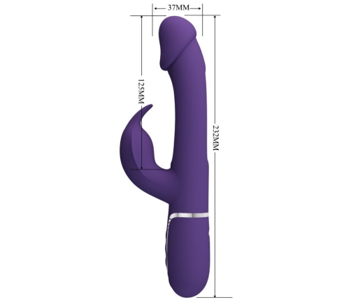 PRETTY LOVE - KAMPAS VIBRADOR RABBIT 3 EN 1 MULTIFUNCIÓN CON LENGUA VIOLETA