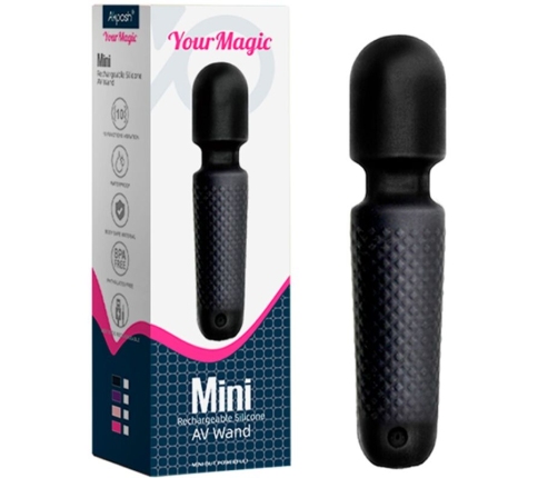 ARMONY - YOUR MAGIC MASSAGER & VIBRATOR RECHARGEABLE 10 VIBRATIONS WAND DOTS BLACK