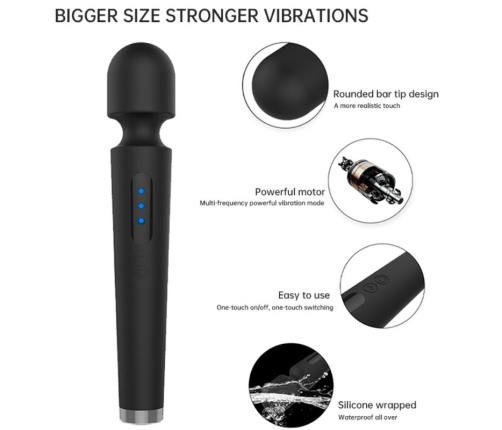 ARMONY - X POWER LARGE MASSAGER & VIBRATOR 7 VIBRATIONS BLACK