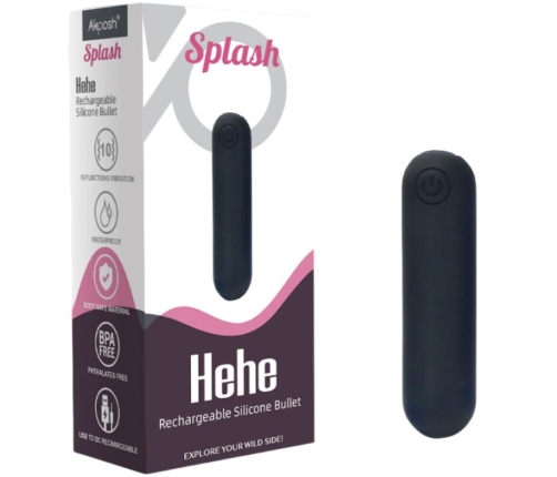 ARMONY -SPLASH HEHE VIBRATOR BULLET SILICONE 10 VIBRATIONS 65 X 15 CM BLACK