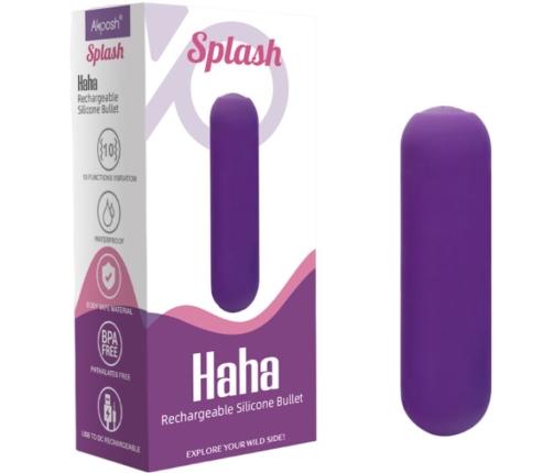 ARMONY - SPLASH HAHA VIBRATOR BULLET SILICONE 10 VIBRATIONS 75 X 19 CM PURPLE