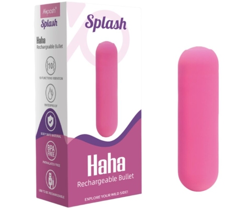 ARMONY - SPLASH HAHA VIBRATOR BULLET SILICONE 10 VIBRATIONS 75 X 19 CM PINK