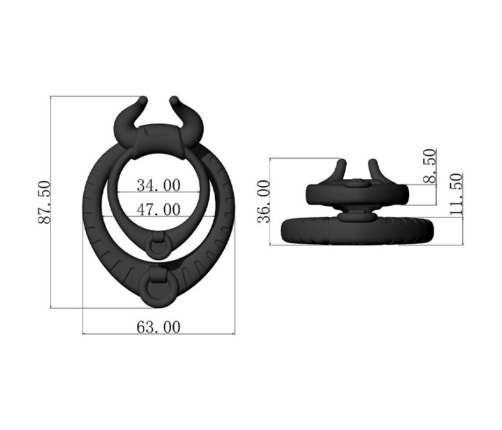 ARMONY - BULL'S PASION RING BLACK