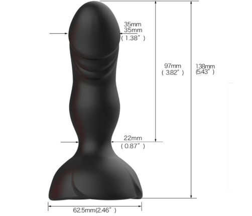 ARMONY - EXTREME A BLOOM ROSE VIBRATOR & ANAL PLUG REMOTE CONTROL BLACK