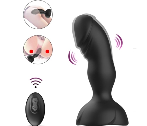ARMONY - EXTREME A BLOOM ROSE VIBRATOR & ANAL PLUG REMOTE CONTROL BLACK