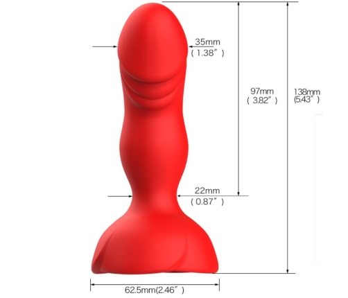 ARMONY - EXTREME A BLOOM ROSE VIBRATOR & ANAL PLUG REMOTE CONTROL RED