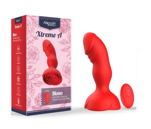 ARMONY - EXTREME A BLOOM ROSE VIBRATOR & ANAL PLUG REMOTE CONTROL RED