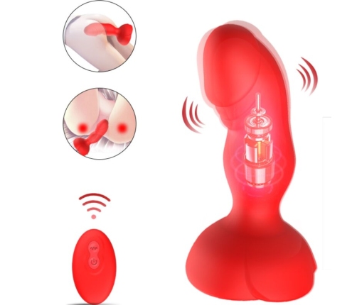 ARMONY - EXTREME A BLOOM ROSE VIBRATOR & ANAL PLUG REMOTE CONTROL RED