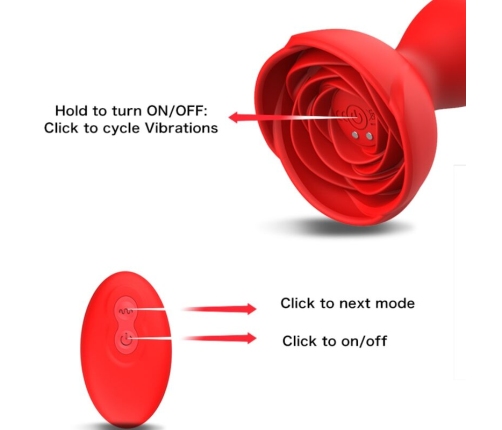 ARMONY - EXTREME A BLOOM ROSE VIBRATOR & ANAL PLUG REMOTE CONTROL RED