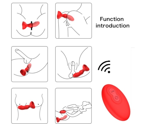 ARMONY - EXTREME A BLOOM ROSE VIBRATOR & ANAL PLUG REMOTE CONTROL RED