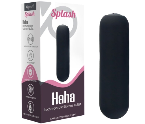 ARMONY - SPLASH HAHA VIBRATOR BULLET SILICONE 10 VIBRATIONS 75 X 19 CM BLACK