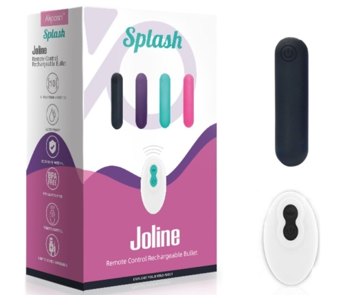 ARMONY - SPLASH JOLINE BALA VIBRADORA SILICONA CONTROL REMOTO 10 VIBRACIONES 65 X 15 CM NEGRO