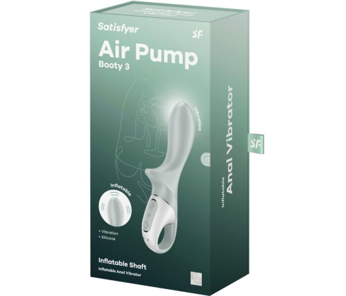 SATISFYER - AIR PUMP BOOTY 3 INFLATABLE ANAL VIBRATOR GREYGREEN