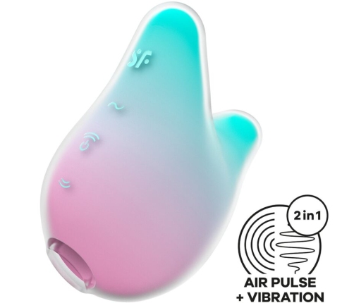 SATISFYER - MERMAID VIBES STIMULATOR & VIBRATOR MINT AND PINK