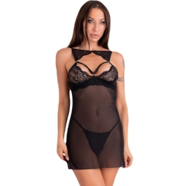 LIVCO CORSETTI FASHION - KROLINA LC 90734 CHEMISE + THONG BLACK L/XL LIVCO CORSETTI FASHION - KROLINA LC 90734 CHEMISE + THONG BLACK L/XL