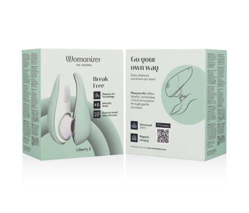 WOMANIZER - LIBERTY 2 ESTIMULADOR & SUCCIONADOR CLÍTORIS VERDE CLARO