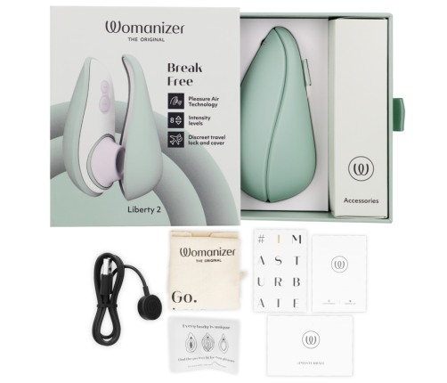 WOMANIZER - LIBERTY 2 ESTIMULADOR & SUCCIONADOR CLÍTORIS VERDE CLARO