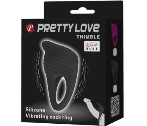 PRETTY LOVE - THIMBLE VIBRATOR RING BLACK