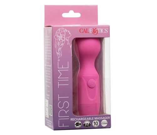 CALEXOTICS - FIRST TIME MASAJEADOR RECARGABLE 10 VIBRACIONES ROSA