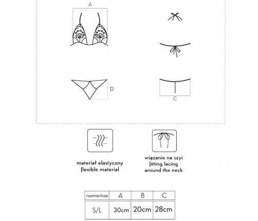 LIVCO CORSETTI FASHION - JIMENA LC 20216 BRA + THONG BLACK ONE SIZE