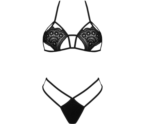 LIVCO CORSETTI FASHION - JIMENA LC 20216 BRA + THONG BLACK ONE SIZE