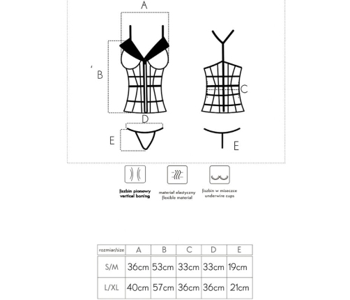 LIVCO CORSETTI FASHION - LAURA LC 20215 CORSET + THONG L/XL