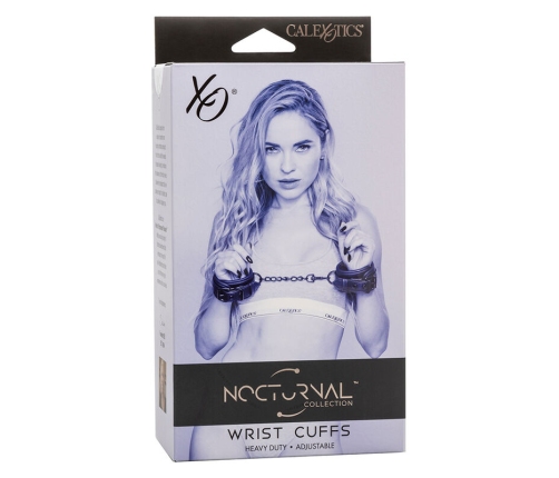 CALEXOTICS - NOCTURNAL LEATHER WRIST CUFFS ADJUSTABLE BLACK