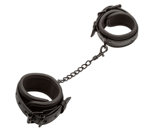 CALEXOTICS - NOCTURNAL LEATHER WRIST CUFFS ADJUSTABLE BLACK