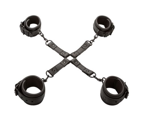 CALEXOTICS - NOCTURNAL HOG TIE CONNECTOR CUERO AJUSTABLE BLACK