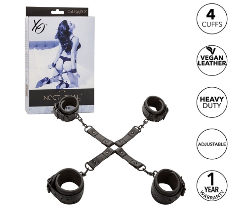 CALEXOTICS - NOCTURNAL HOG TIE CONNECTOR CUERO AJUSTABLE BLACK