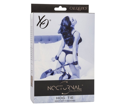 CALEXOTICS - NOCTURNAL HOG TIE CONNECTOR CUERO AJUSTABLE BLACK
