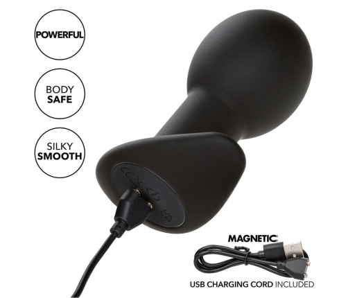 CALEXOTICS - ROCK BOTTOM ANAL PLUG 10 VIBRATIONS SILICONE BLACK