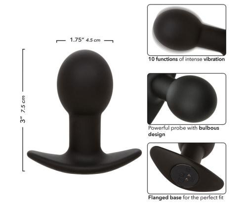 CALEXOTICS - ROCK BOTTOM ANAL PLUG 10 VIBRATIONS SILICONE BLACK