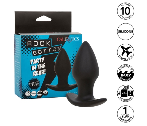 CALEXOTICS - ROCK BOTTOM PERFECT ANAL PLUG 10 VIBRATIONS SILICONE BLACK