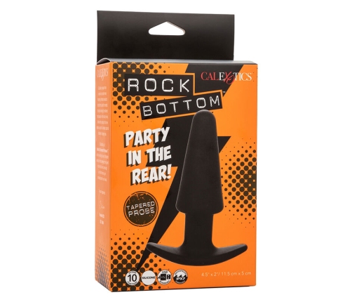 CALEXOTICS - ROCK BOTTOM TAPERED ANAL PLUG 10 VIBRACIONES SILICONE BLACK