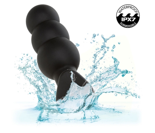 CALEXOTICS - ROCK BOTTOM BEADED ANAL PLUG 10 VIBRATIONS SILICONE BLACK