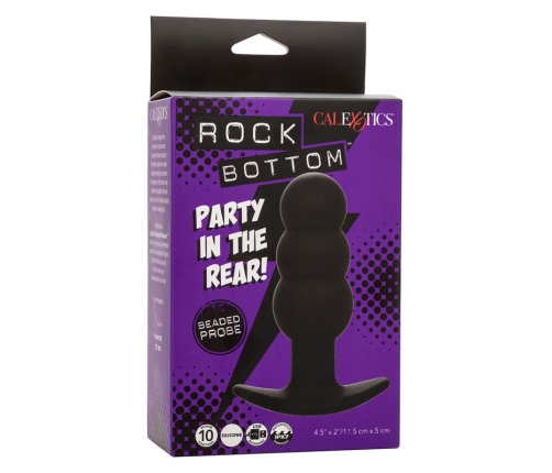CALEXOTICS - ROCK BOTTOM BEADED ANAL PLUG 10 VIBRATIONS SILICONE BLACK