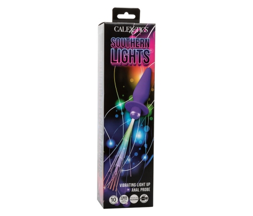 CALEXOTICS - SOUTHERN LIGHTS LIGHT UP PLUG ANAL CON LUCES 10 VIBRACIONES SILICONA VIOLETA