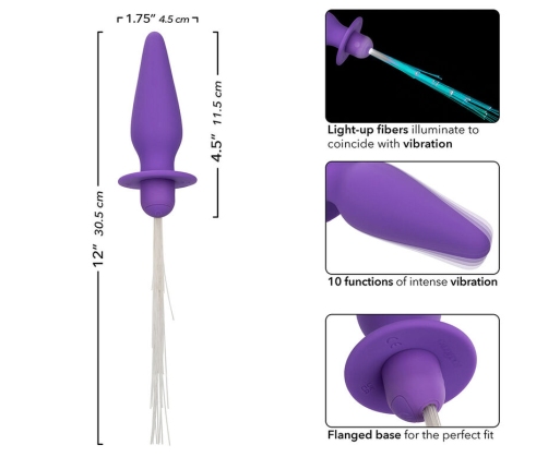 CALEXOTICS - SOUTHERN LIGHTS LIGHT UP PLUG ANAL CON LUCES 10 VIBRACIONES SILICONA VIOLETA