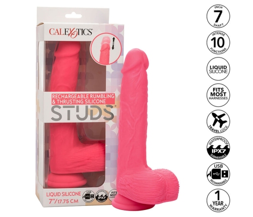 CALEXOTICS - STUDS VIBRADOR REALÍSTICO 10 VIBRACIONES Y ROSA