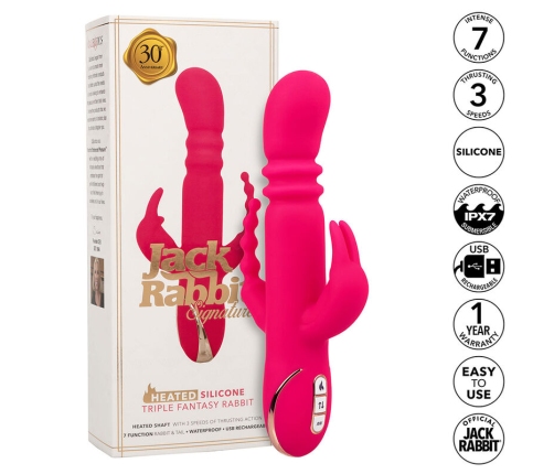 CALEXOTICS - JACK FANTASY TRIPLE VIBRADOR CALENTABLE RABBIT ROSA