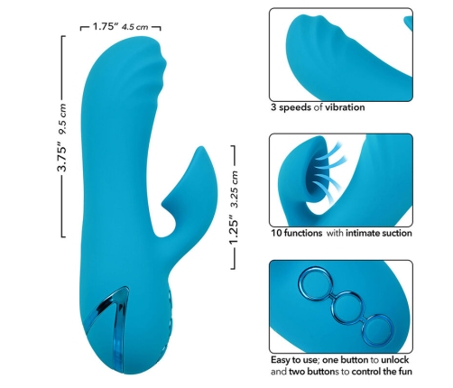 CALEXOTICS - SUNSET BEACH SEDUCER VIBRATOR & STIMULATOR 10 FUNCTIONS BLUE