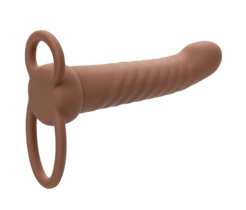 CALEXOTICS - MAXX RIBBED DUAL PENETRATOR 10 VIBRATIONS BROWN