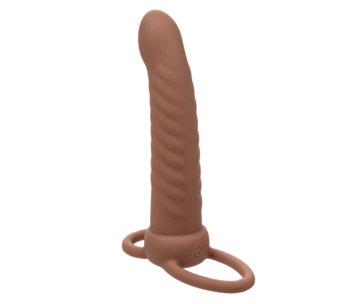 CALEXOTICS - MAXX RIBBED DUAL PENETRATOR 10 VIBRATIONS BROWN