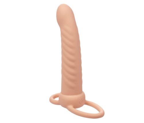 CALEXOTICS - MAXX RIBBED DUAL PENETRATOR 10 VIBRATIONS FLESH