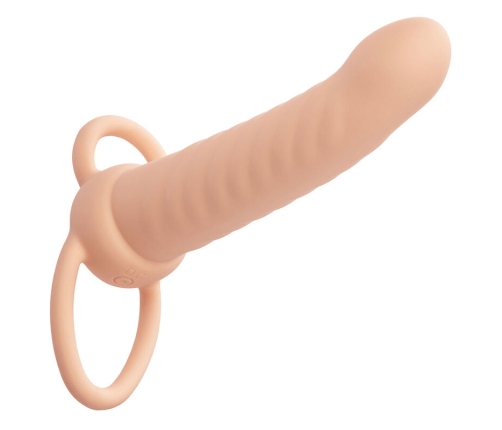 CALEXOTICS - MAXX RIBBED DUAL PENETRATOR 10 VIBRATIONS FLESH