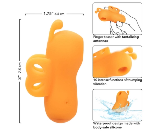 CALEXOTICS - NEON VIBES THE BUZZING VIBE FINGER STIMULATOR 10 VIBRATIONS ORANGE