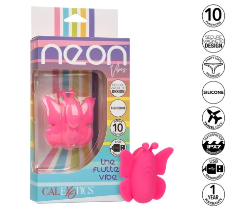 CALEXOTICS - NEON VIBES THE FLUTTER VIBE STIMULATOR 10 VIBRATIONS PINK